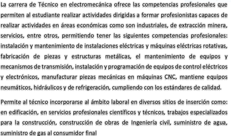 Perfil de la carrera técnica