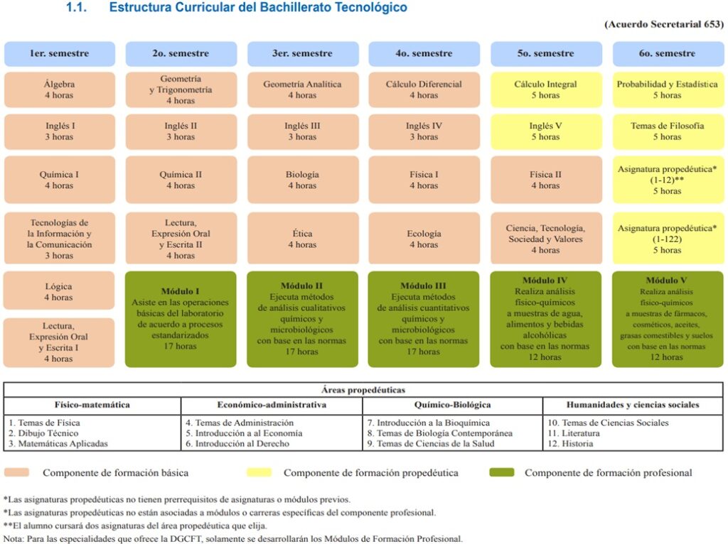 Mapa curricular oficial DGETI