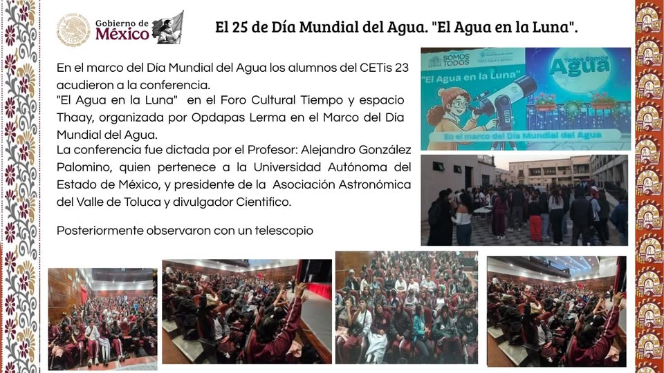 💧🌙 EL AGUA EN LA LUNA: UNA CONFERENCIA QUE UNE CIENCIA Y CONCIENCIA